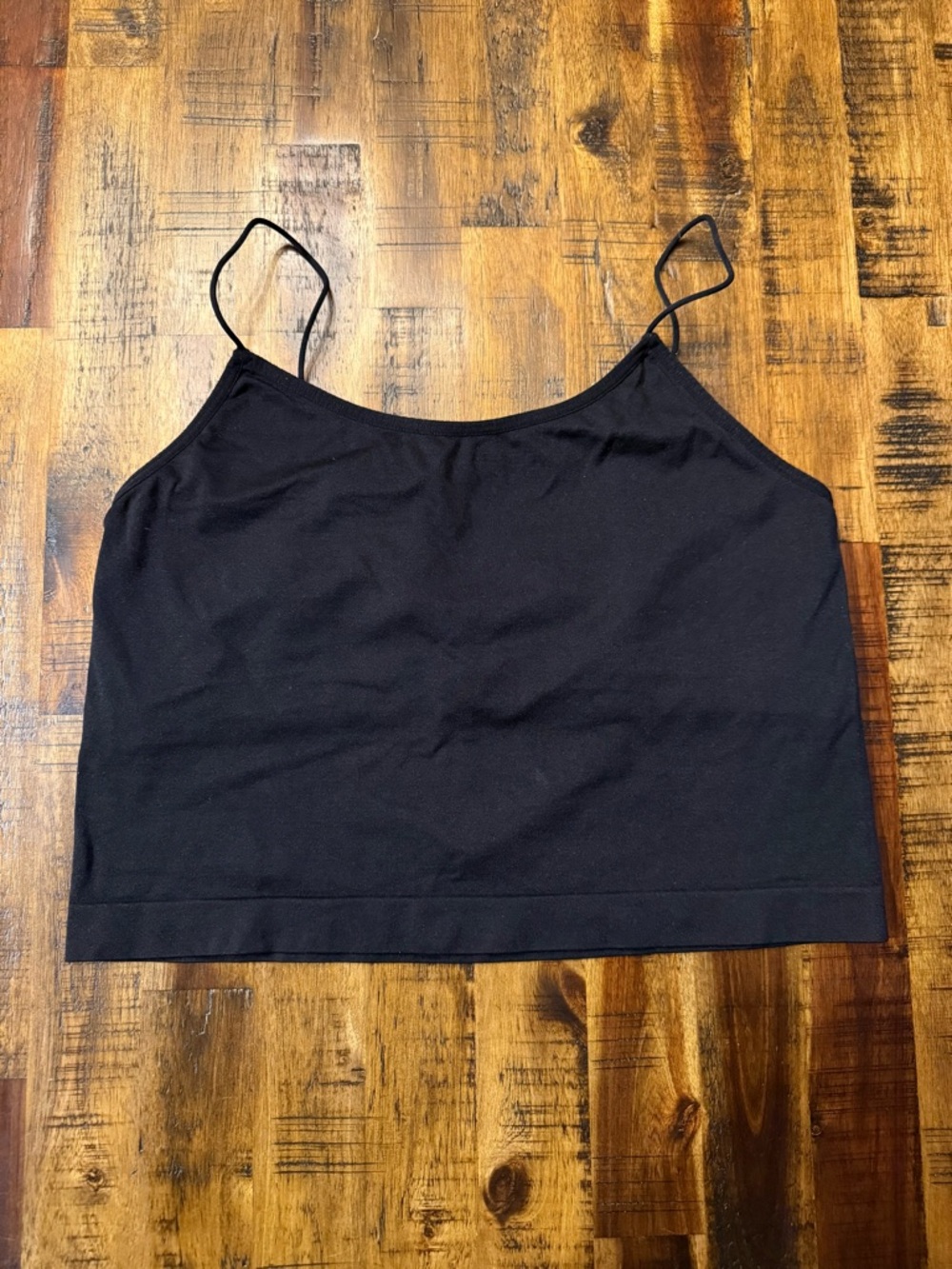 Wallflower women's all black insta smooth strappy tank top sz L/XL stretchy